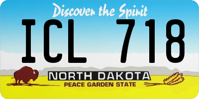 ND license plate ICL718