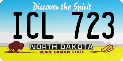 ND license plate ICL723