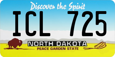 ND license plate ICL725