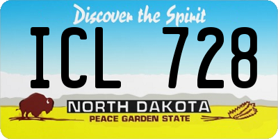 ND license plate ICL728