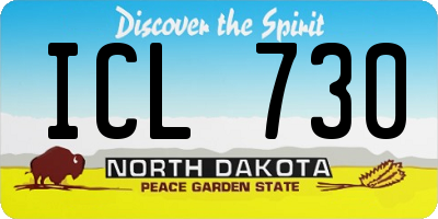 ND license plate ICL730