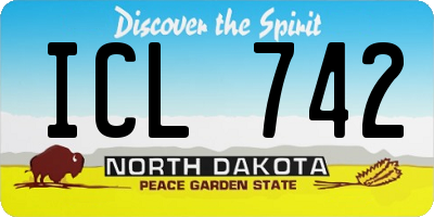 ND license plate ICL742