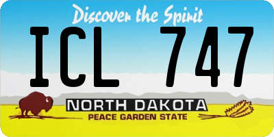 ND license plate ICL747