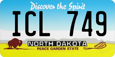 ND license plate ICL749