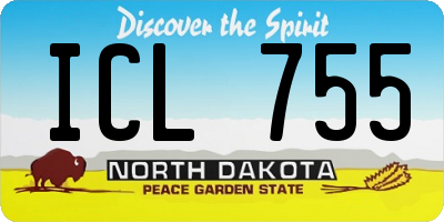ND license plate ICL755