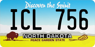 ND license plate ICL756