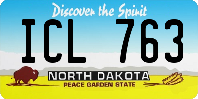 ND license plate ICL763