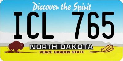 ND license plate ICL765