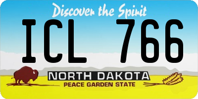 ND license plate ICL766