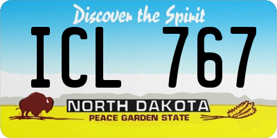 ND license plate ICL767