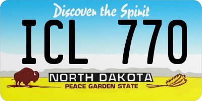 ND license plate ICL770
