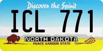 ND license plate ICL771