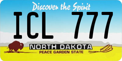 ND license plate ICL777