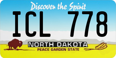 ND license plate ICL778