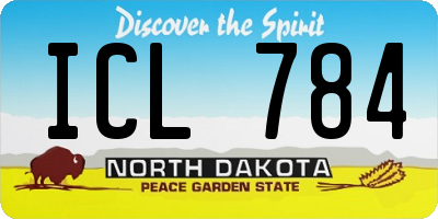 ND license plate ICL784