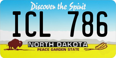 ND license plate ICL786