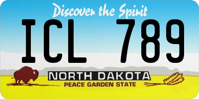 ND license plate ICL789