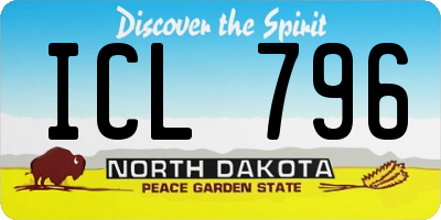 ND license plate ICL796