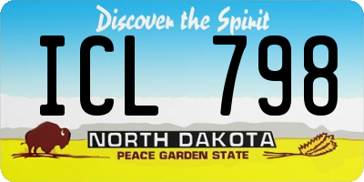 ND license plate ICL798