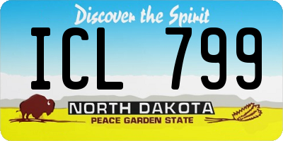 ND license plate ICL799