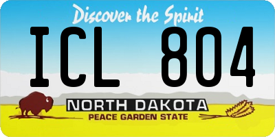 ND license plate ICL804
