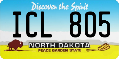 ND license plate ICL805