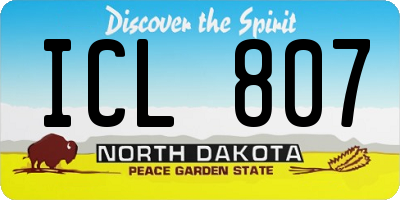 ND license plate ICL807