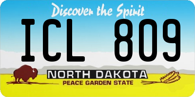 ND license plate ICL809