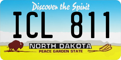 ND license plate ICL811