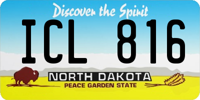 ND license plate ICL816