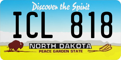 ND license plate ICL818