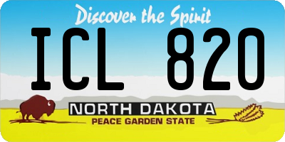 ND license plate ICL820