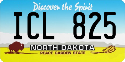 ND license plate ICL825