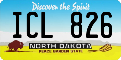 ND license plate ICL826