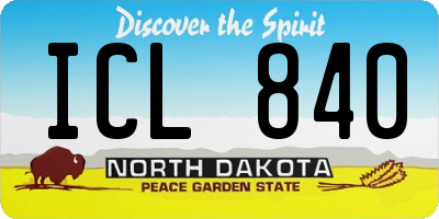ND license plate ICL840