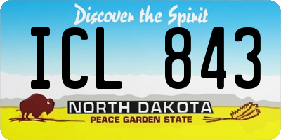 ND license plate ICL843