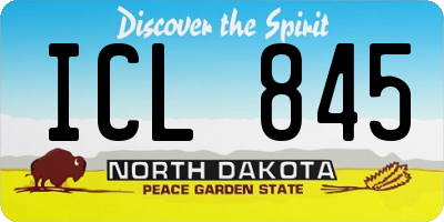 ND license plate ICL845