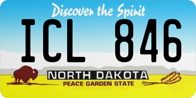 ND license plate ICL846