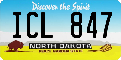 ND license plate ICL847