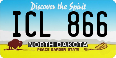 ND license plate ICL866