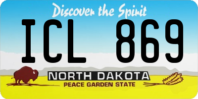 ND license plate ICL869