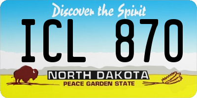ND license plate ICL870