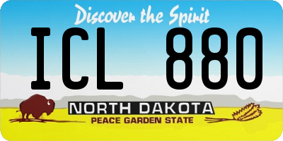 ND license plate ICL880