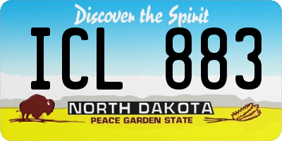 ND license plate ICL883