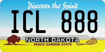 ND license plate ICL888