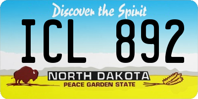 ND license plate ICL892