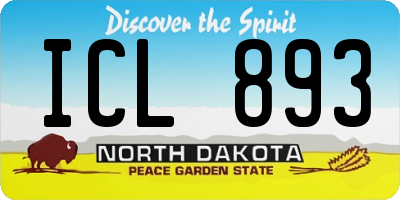 ND license plate ICL893