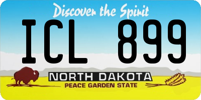ND license plate ICL899