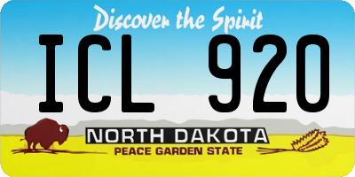 ND license plate ICL920