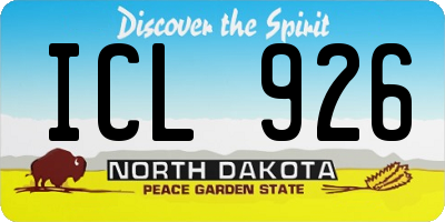 ND license plate ICL926